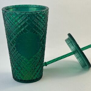 STARBUCKS Emerald Green Jeweled‎ 16oz Tumbler Cup Christmas Holiday Winter 2021
